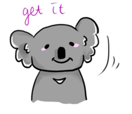 A stuffed koala "kala" talking English sticker #7015373