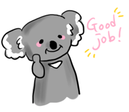 A stuffed koala "kala" talking English sticker #7015376