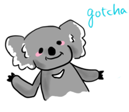 A stuffed koala "kala" talking English sticker #7015378