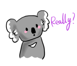 A stuffed koala "kala" talking English sticker #7015379