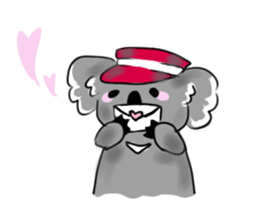 A stuffed koala "kala" talking English sticker #7015380