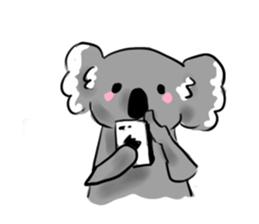 A stuffed koala "kala" talking English sticker #7015381
