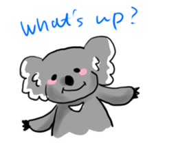 A stuffed koala "kala" talking English sticker #7015393