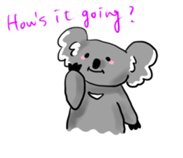 A stuffed koala "kala" talking English sticker #7015394