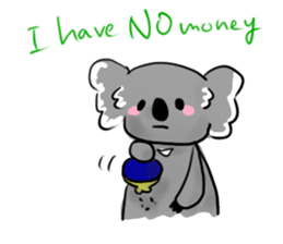 A stuffed koala "kala" talking English sticker #7015401