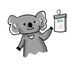 A stuffed koala "kala" talking English sticker #7015402