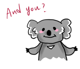 A stuffed koala "kala" talking English sticker #7015405