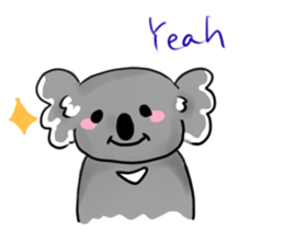 A stuffed koala "kala" talking English sticker #7015406