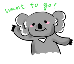 A stuffed koala "kala" talking English sticker #7015407