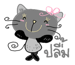 Sweet pink cat & rabbit sticker #7017171