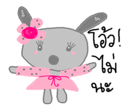Sweet pink cat & rabbit sticker #7017172