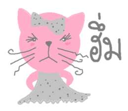 Sweet pink cat & rabbit sticker #7017175