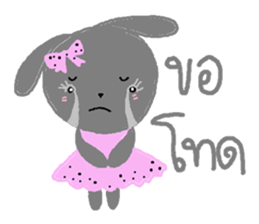 Sweet pink cat & rabbit sticker #7017188