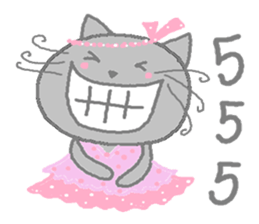 Sweet pink cat & rabbit sticker #7017193