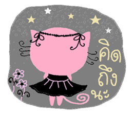 Sweet pink cat & rabbit sticker #7017194