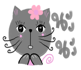 Sweet pink cat & rabbit sticker #7017205