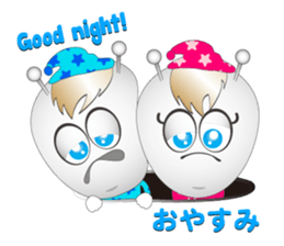 Alien twins sticker #7017258