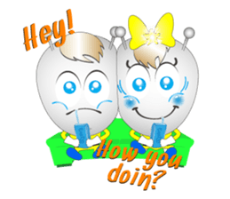 Alien twins sticker #7017273