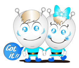 Alien twins sticker #7017275