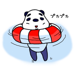 Summer vacation of the middle-aged panda sticker #7018352