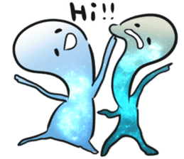 Alien and universe and star sticker #7020370