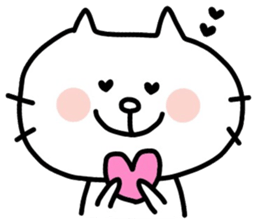 Rabbit and cat by azu sticker #7021890