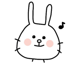 Rabbit and cat by azu sticker #7021905