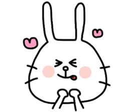 Rabbit and cat by azu sticker #7021906