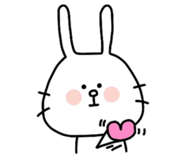 Rabbit and cat by azu sticker #7021907