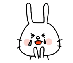 Rabbit and cat by azu sticker #7021909