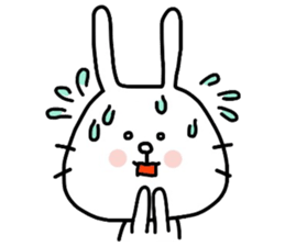 Rabbit and cat by azu sticker #7021910