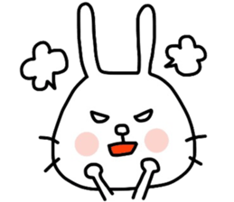 Rabbit and cat by azu sticker #7021911