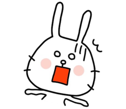 Rabbit and cat by azu sticker #7021912