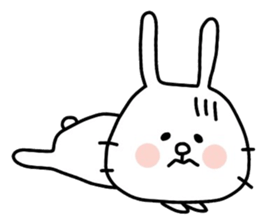 Rabbit and cat by azu sticker #7021913