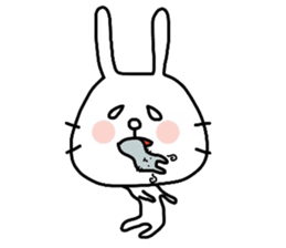 Rabbit and cat by azu sticker #7021914