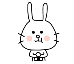 Rabbit and cat by azu sticker #7021918