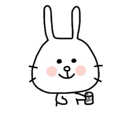 Rabbit and cat by azu sticker #7021919