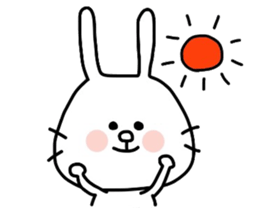 Rabbit and cat by azu sticker #7021920