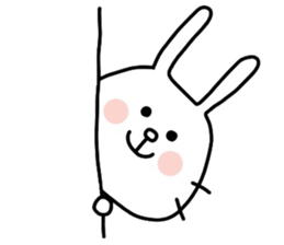 Rabbit and cat by azu sticker #7021921