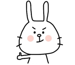 Rabbit and cat by azu sticker #7021922