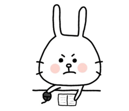 Rabbit and cat by azu sticker #7021923