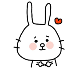 Rabbit and cat by azu sticker #7021926