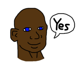 Black man face sticker #7024844