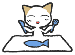 Positive white cat sticker #7026138