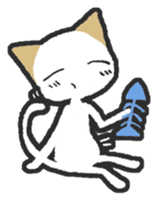 Positive white cat sticker #7026139