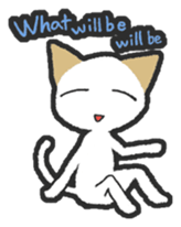 Positive white cat sticker #7026145