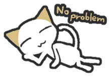 Positive white cat sticker #7026146