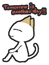 Positive white cat sticker #7026147