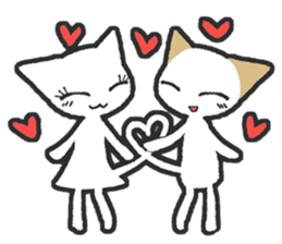 Positive white cat sticker #7026149