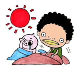 Daily boy and pigs silence sticker #7026857